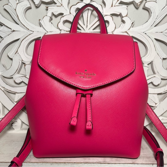Kate Spade Medium Flap Backpack Bikini Pink Saffiano Leather main image 5